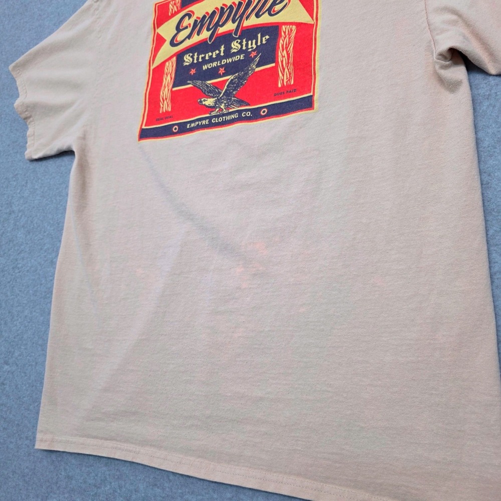 EMPYRE Men's Large Peach‎ Graphic T-Shirt Street Style Eagle Logo Short Sleeve - Picture 7 of 11